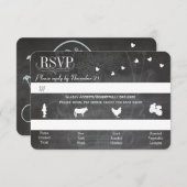 Light Powder Blue Mason Jar Chalkboard Wedding RSVP Karte (Vorne/Hinten)