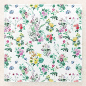 Light Pretty Summer Floral Pattern Glasuntersetzer (Vorderseite)