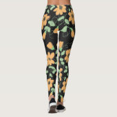 Light Pumpkin Orange und Schwarze Leggings (Rückseite)