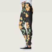 Light Pumpkin Orange und Schwarze Leggings (Links)