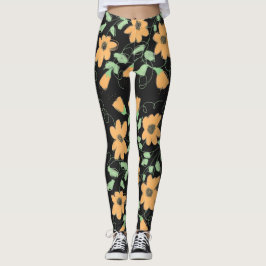Light Pumpkin Orange und Schwarze Leggings