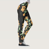 Light Pumpkin Orange und Schwarze Leggings (Rechts)