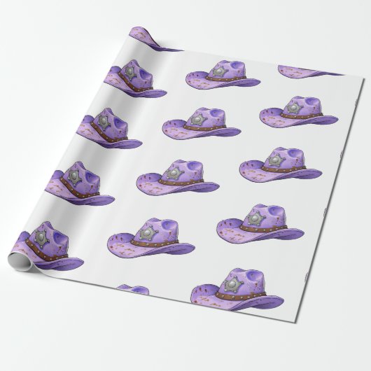 Light Purple Cowgirl Hat Geschenkpapier (Ungerollt)