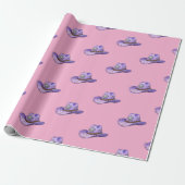 Light Purple Cowgirl Hat-Pink Background Geschenkpapier (Ungerollt)