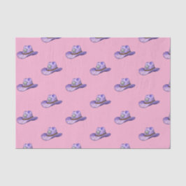 Light Purple Cowgirl Hat-Pink Background Seidenpapier