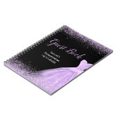 Light Purple Dress Faux Glitter Quinceanera Guest Notizblock (Linke Seite)