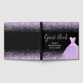 Light Purple Dress Faux Glitter Sweet 16 Birthday Gästebuch (Voll)