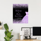 Light Purple Dress Faux Glitter Sweet 16 Welcome Poster (Heimbüro)