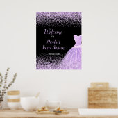 Light Purple Dress Faux Glitter Sweet 16 Welcome Poster (Küche)