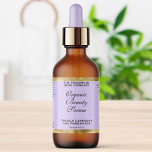 Light Purple & Gold Cosmetics Dropper Bottle Label