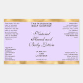 Light Purple & Gold Foil Cosmetics Bottle Label Rechteckiger Aufkleber (Vorderseite)