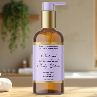 Light Purple & Gold Foil Cosmetics Bottle Label Rechteckiger Aufkleber