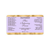 Light Purple & Gold Small Dropper Bottle Label  Adressaufkleber (Vorne)