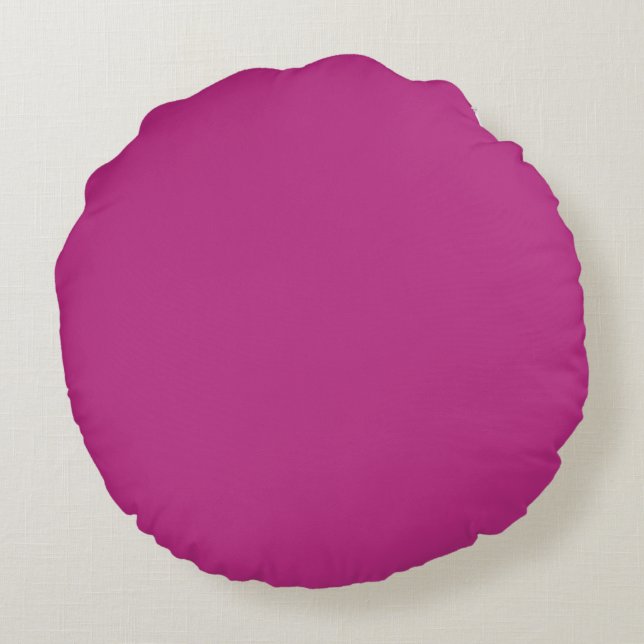 Light Raspberry Solid Color Rundes Kissen (Rückseite)
