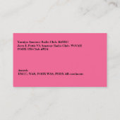 Light Red Amateur Radio Call Sign Visitenkarte (Rückseite)