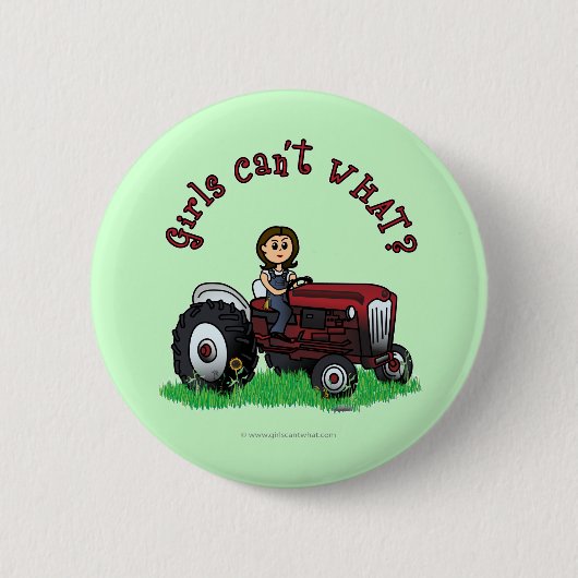 Light Red Bauer Girl Button (Vorderseite)