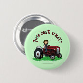 Light Red Bauer Girl Button (Vorne & Hinten)