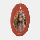 Light Red Blush Pink Foto Einfache Bow Ornament (Rechts)