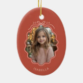 Light Red Blush Pink Foto Einfache Bow Ornament (Hinten)