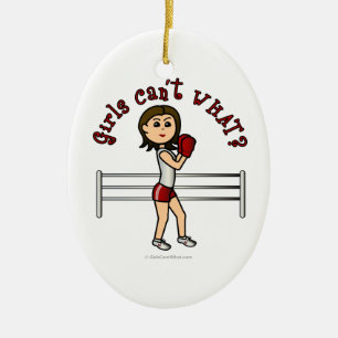 Light Red Boxer Keramikornament