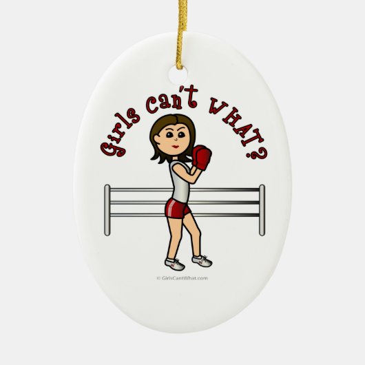 Light Red Boxer Keramikornament (Vorne)