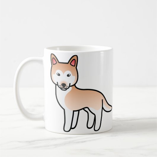 Light Red Cartoon Siberian Husky Dog Kaffeetasse (Links)