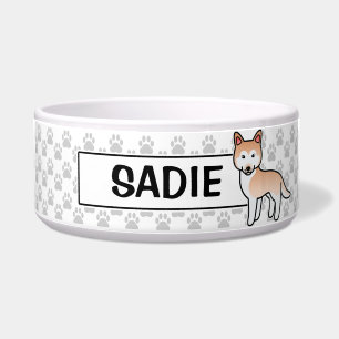 Light Red Cartoon Siberian Husky Dog Napf