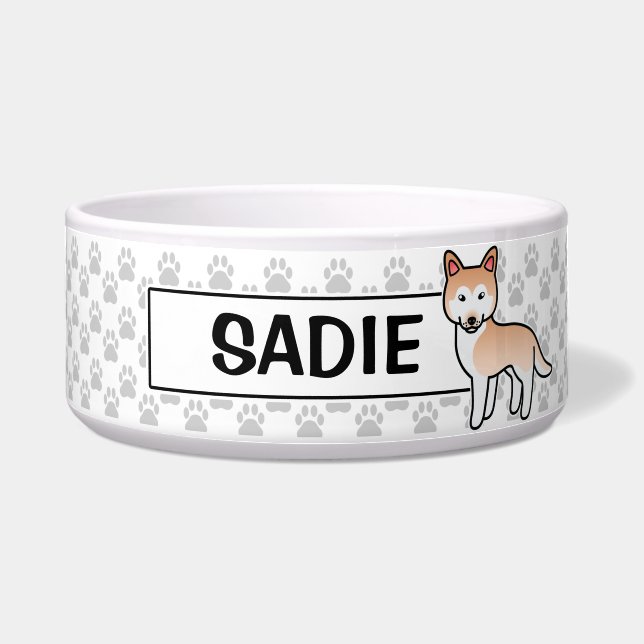 Light Red Cartoon Siberian Husky Dog Napf (Vorderseite)