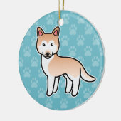 Light Red Cartoon Siberian Husky Keramik Ornament (Links)