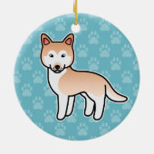 Light Red Cartoon Siberian Husky Keramik Ornament (Hinten)