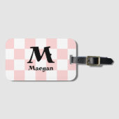 Light Red Checkered Pattern Background Gepäckanhänger (Vorderseite (Horizontal))