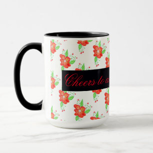 Light Red Flower Coffee Tasse