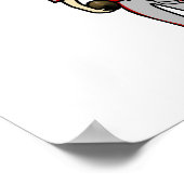 Light Red Girls Football Poster (Ecke)