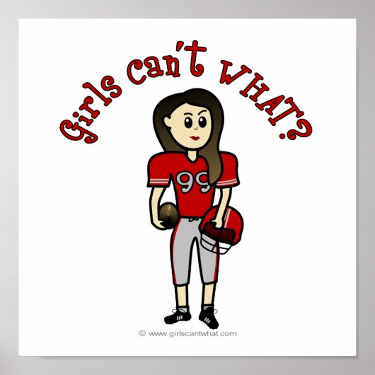 Light Red Girls Football Poster (Vorne)