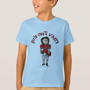 Light Red Girls Football T-Shirt
