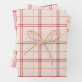 Light Red Kariert Pattern Karo Tartan drucken Geschenkpapier Set (Beispiel)