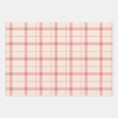 Light Red Kariert Pattern Karo Tartan drucken Geschenkpapier Set (Vorderseite)