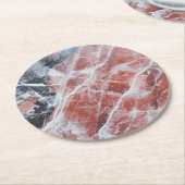 Light Red Marble Pattern Runder Pappuntersetzer (Angewinkelt)