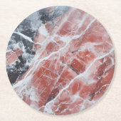 Light Red Marble Pattern Runder Pappuntersetzer (Vorderseite)
