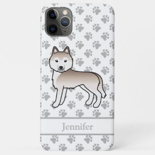 Light Red Siberian Husky Cartoon Dog & Name Case-Mate iPhone Hülle