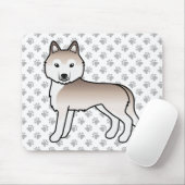 Light Red Siberian Husky Niedlich Cartoon Dog Mousepad (Mit Mouse)