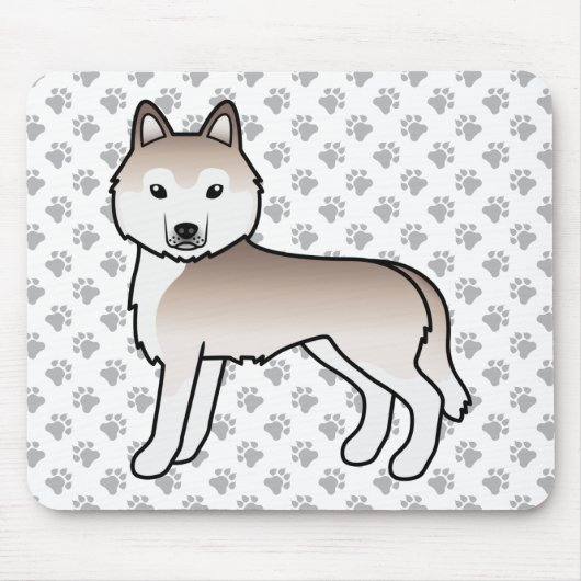 Light Red Siberian Husky Niedlich Cartoon Dog Mousepad (Vorne)