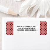 Light Red Sweet Polka Dot Holiday Address Labels (Insitu)