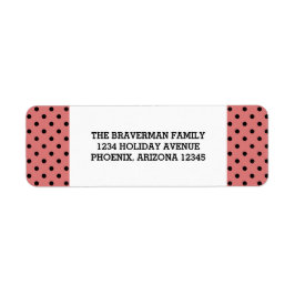 Light Red Sweet Polka Dot Holiday Address Labels