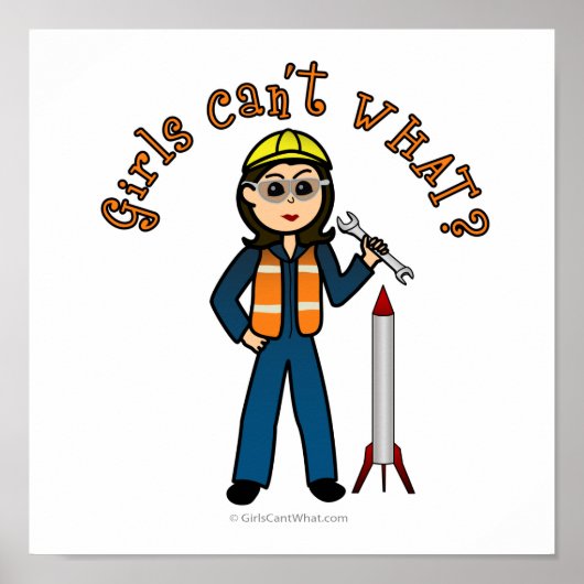 Light Rocket Scientil Girl Poster (Vorne)