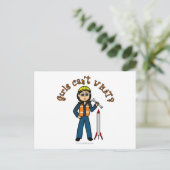 Light Rocket Scientil Girl Postkarte (Stehend Vorderseite)