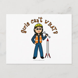 Light Rocket Scientil Girl Postkarte