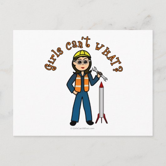 Light Rocket Scientil Girl Postkarte (Vorderseite)