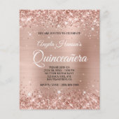 Light Rose Gold Glitzer Quinceñera Flyer (Vorne)