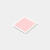 Light Rose Pink | Ihr Name in Weiß Post-it Klebezettel (angewinkelt)